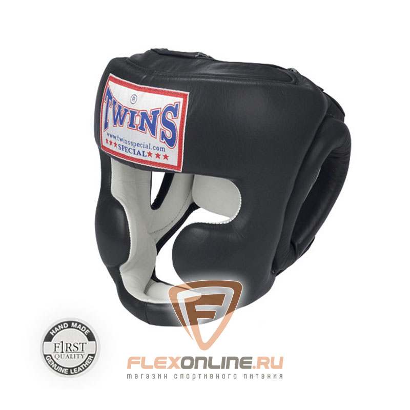 Шлемы Боксерский шлем тренировочный с креплением на резинке M чёрный от Twins
