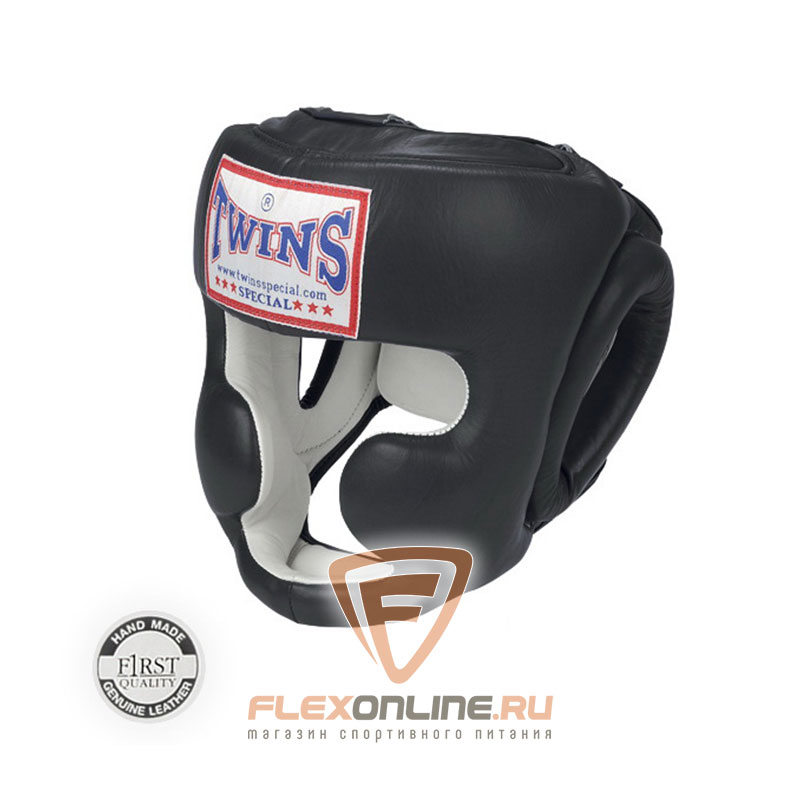 Шлемы Боксерский шлем тренировочный с креплением на резинке L чёрный от Twins