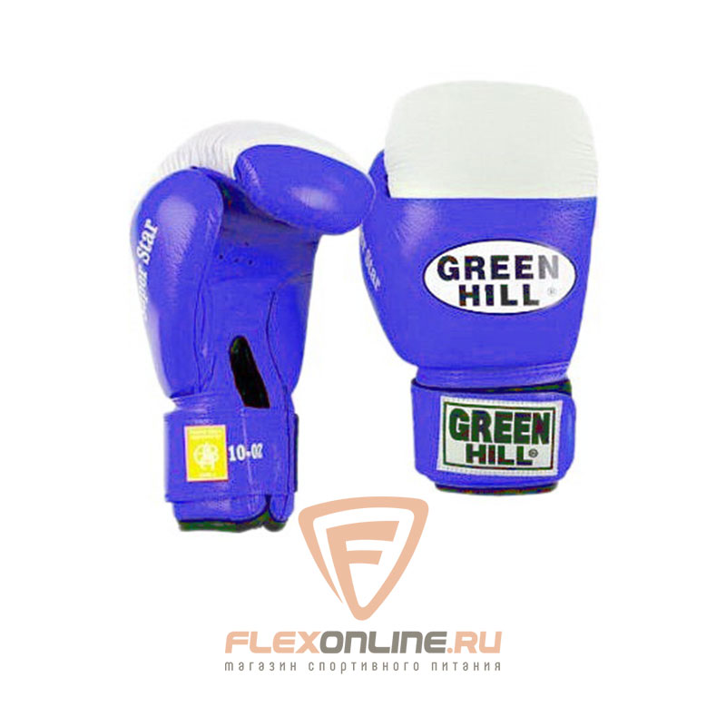 Боксерские перчатки Перчатки боксерские SUPER STAR 10 унций синие от Green Hill