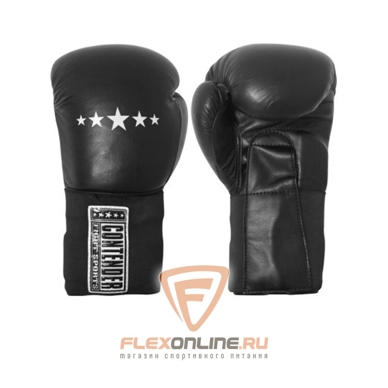 Боксерские перчатки Перчатки боксерские тренировочные на липучке 12 унций чёрные от Contender