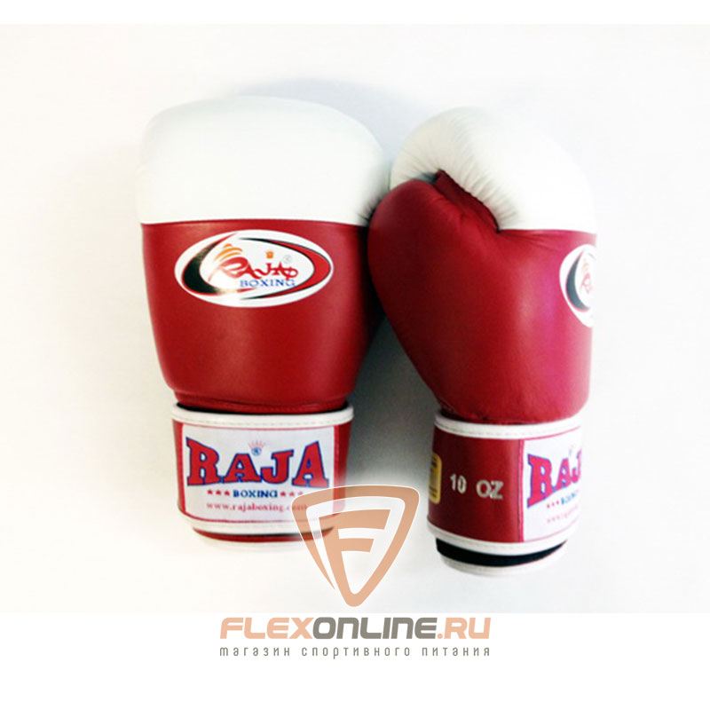 Боксерские перчатки Перчатки боксерские соревновательные на липучке 12 унций красно-белые от Raja