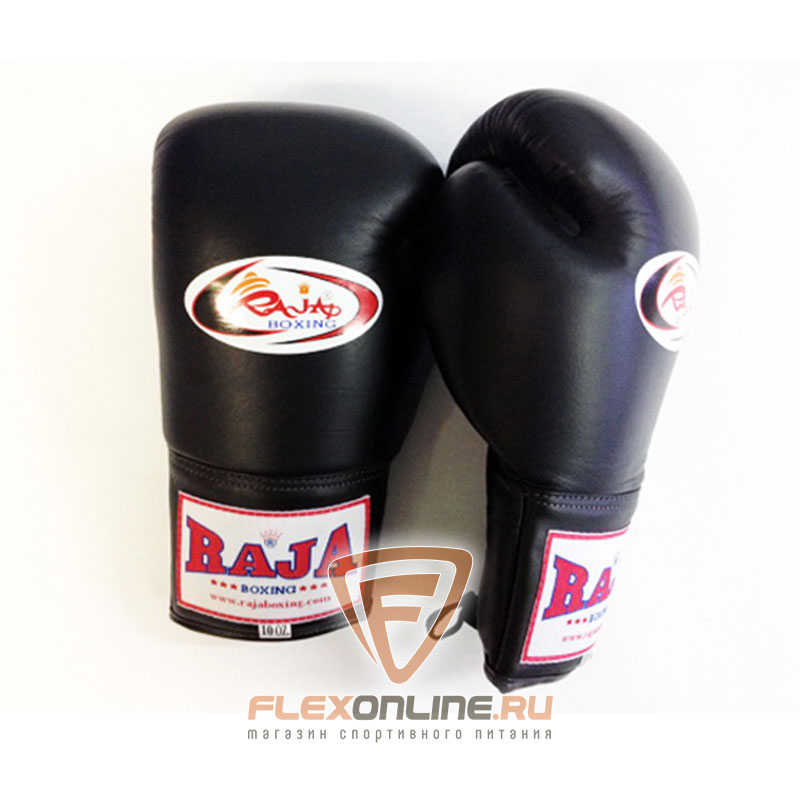 Боксерские перчатки Перчатки боксерские соревновательные на шнурках 10 унций чёрные от Raja