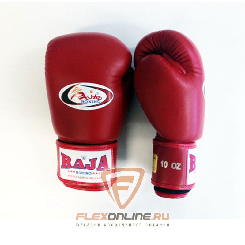 Боксерские перчатки Перчатки боксерские тренировочные на липучке 10 унций красные от Raja