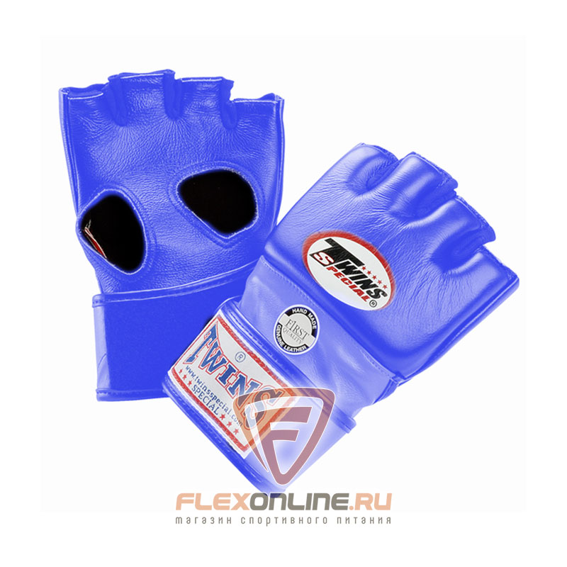 Перчатки MMA Перчатки ММА на липучке M синие от Twins