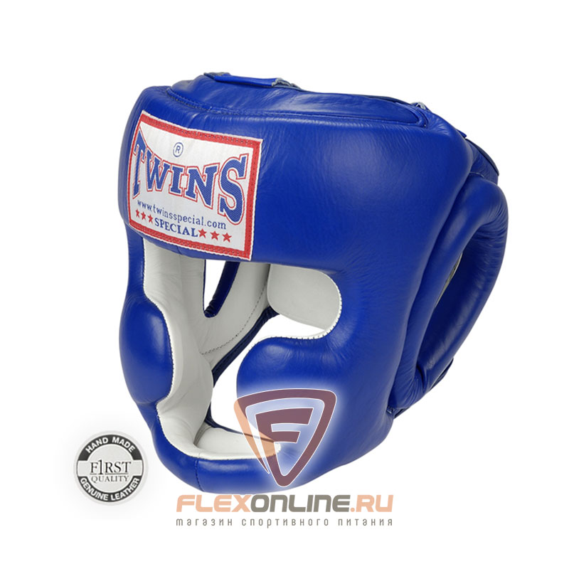 Шлемы Боксерский шлем тренировочный с креплением на резинке L синий от Twins