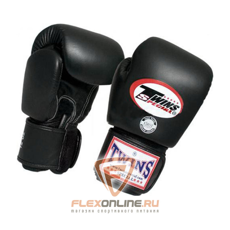 Боксерские перчатки Перчатки боксерские тренировочные 8 унций чёрные от Twins