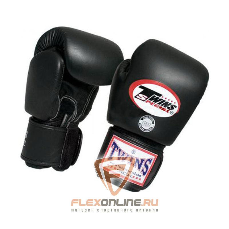 Боксерские перчатки Перчатки боксерские тренировочные 10 унций чёрные от Twins