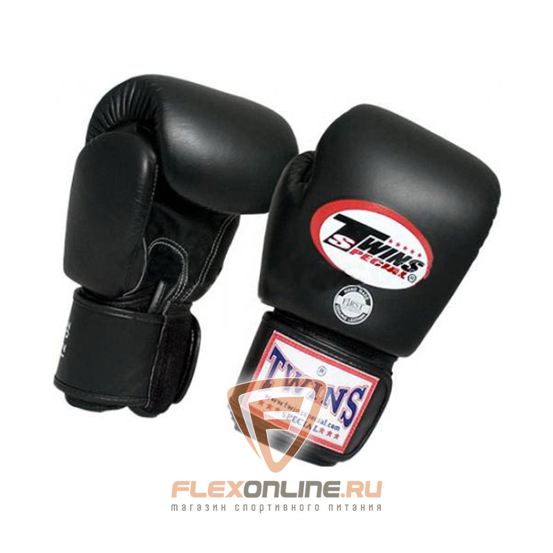 Боксерские перчатки Перчатки боксерские тренировочные 18 унций чёрные от Twins