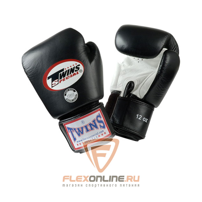 Боксерские перчатки Перчатки боксерские тренировочные 18 унций бело-чёрные от Twins