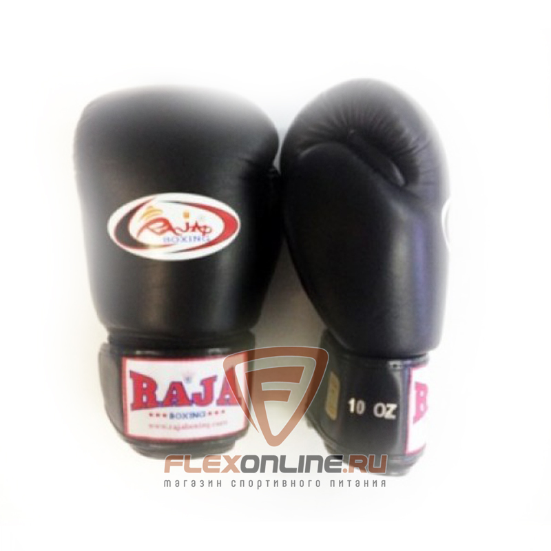 Боксерские перчатки Перчатки боксерские тренировочные на липучке 10 унций чёрные от Raja
