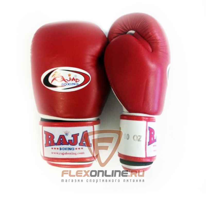 Боксерские перчатки Перчатки боксерские тренировочные на липучке 8 унций красно-белые от Raja