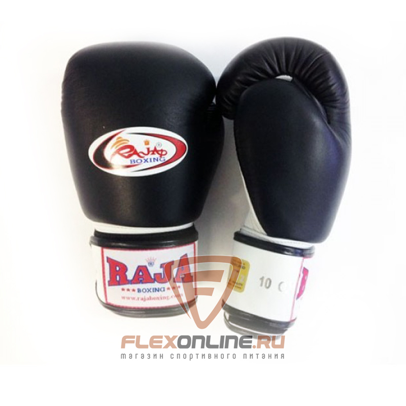 Боксерские перчатки Перчатки боксерские тренировочные на липучке 8 унций чёрно-белые от Raja