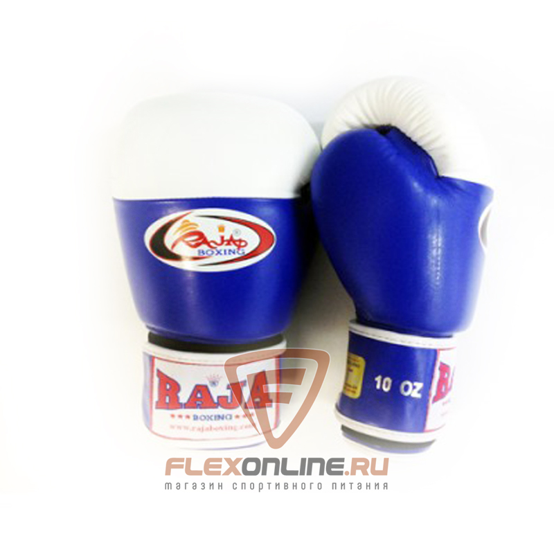 Боксерские перчатки Перчатки боксерские соревновательные на липучке 8 унций сине-белые от Raja