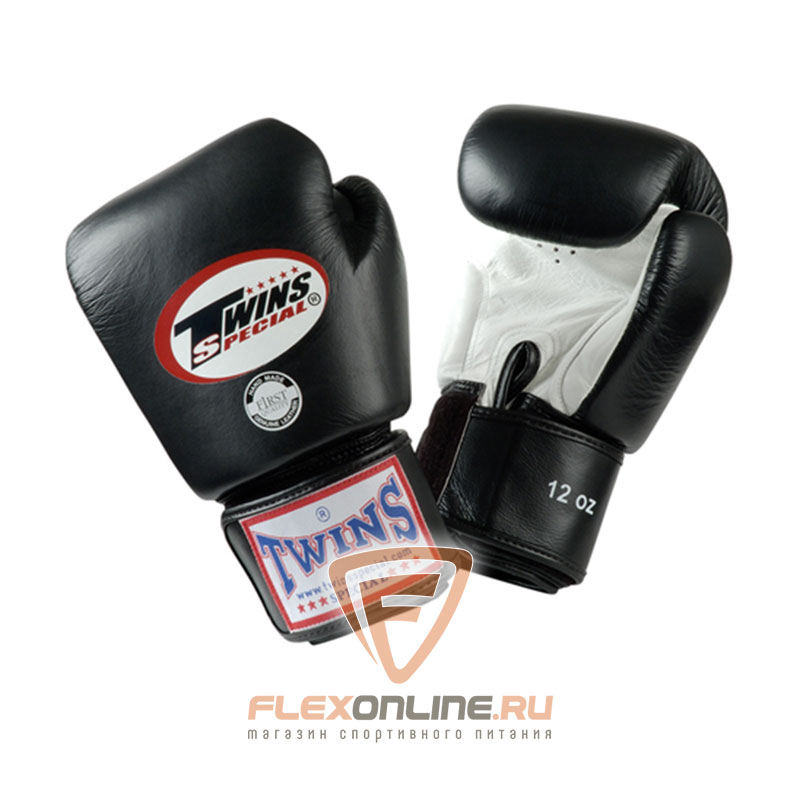 Боксерские перчатки Перчатки боксерские тренировочные 8 унций бело-чёрные от Twins