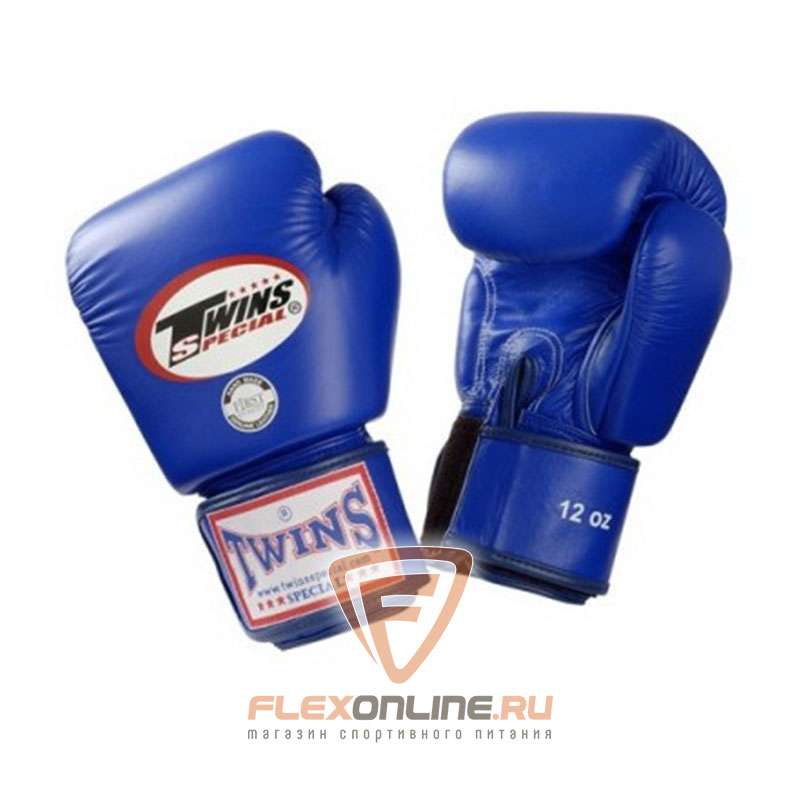 Боксерские перчатки Перчатки боксерские тренировочные 18 унций синие от Twins