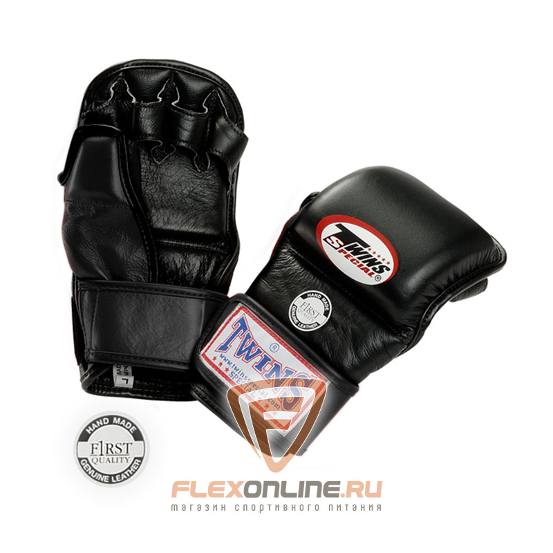 Перчатки MMA Перчатки ММА на липучке XL чёрные от Twins