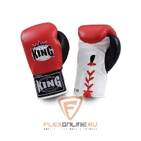 Боксерские перчатки Перчатки боксерские соревновательные на шнурках 10 унций красные от King