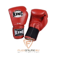 Боксерские перчатки Перчатки боксерские тренировочные на липучке 8 унций красные от King
