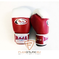 Боксерские перчатки Перчатки боксерские соревновательные на липучке 10 унций красно-белые от Raja