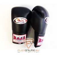 Боксерские перчатки Перчатки боксерские соревновательные на шнурках 12 унций чёрные от Raja