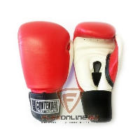 Боксерские перчатки Перчатки боксерские тренировочные на липучке 14 унций красно-белые от Contender