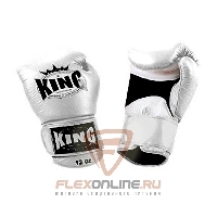 Боксерские перчатки Перчатки боксерские тренировочные на липучке 12 унций белые от King