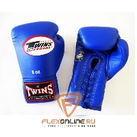 Боксерские перчатки Боксерские перчатки соревновательные на шнурках 8 унций синие от Twins