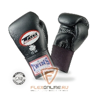 Боксерские перчатки Перчатки боксерские тренировочные на резинке 10 унций чёрные от Twins